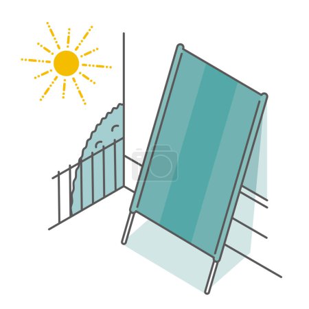 Jalousien an Fenstern installieren, um das Sonnenlicht abzuhalten und die Raumtemperatur zu senken (Energiesparmaßnahmen im Sommer))