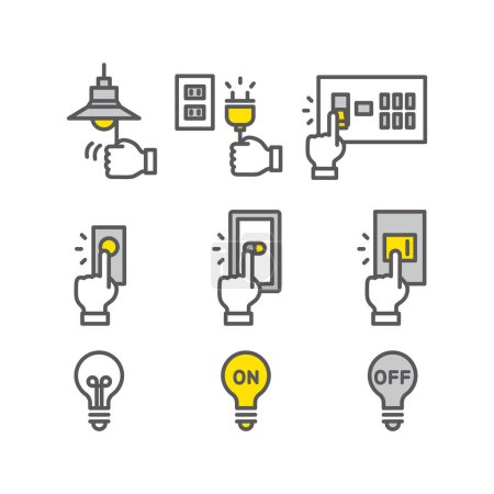 Haushaltsgerätebetrieb: Icon-Set zum Ein- / Ausschalten des Stroms
