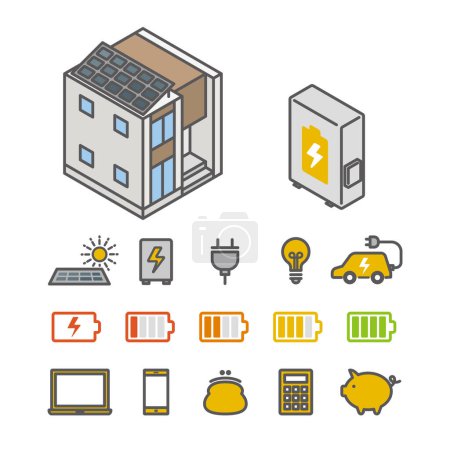 conjunto de iconos de electricidad doméstica