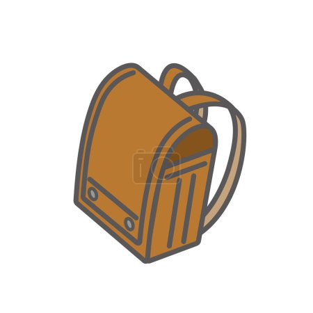 Illustration for Chic school bag with a classic atmosphere (isometric style) - Royalty Free Image
