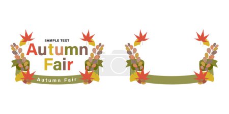 Illustration for Autumn frame: Simple frame of fallen leaves (with ribbon) - Royalty Free Image