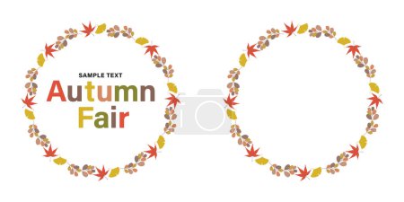 Illustration for Autumn frame: simple wreath-style frame of fallen leaves (circular) - Royalty Free Image