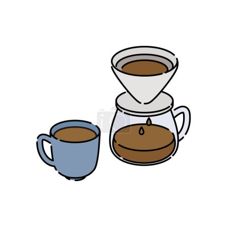 Boissons : Café (tasse de café, serveur, goutteur)