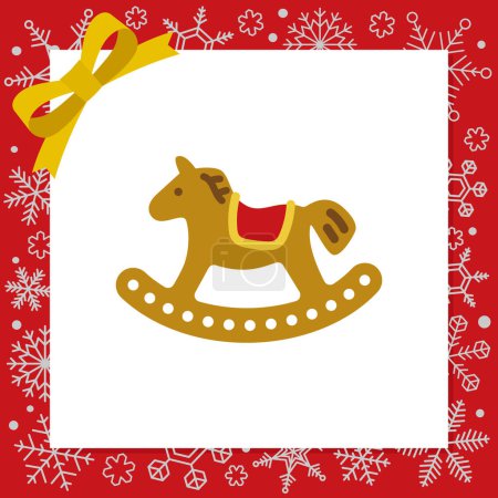 Ilustración de Material de temporada: Icono de Navidad (Rockin Horse) - Imagen libre de derechos