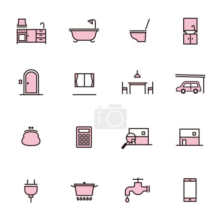 Conjunto de iconos simples: Renovación del hogar B
