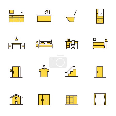 Einfaches Symbolset: Verschiedene Home-Symbole