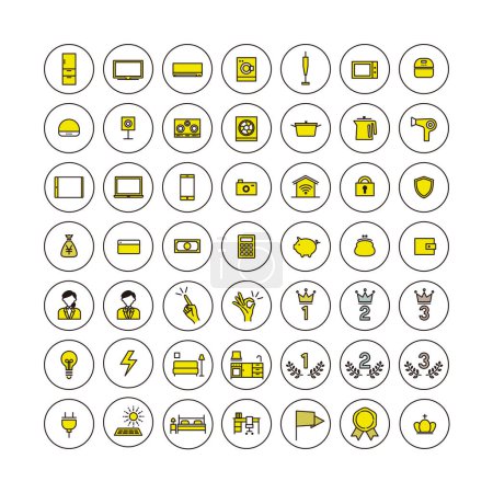 Simple icon set: home appliances and home