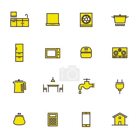 Conjunto de iconos simples: Hogar / Cocina