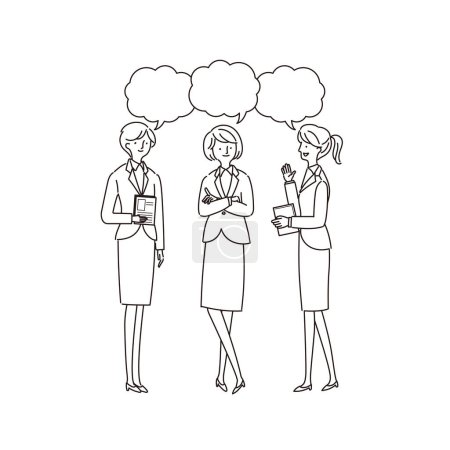 Escena de negocios: OL talking (dibujo de línea)
