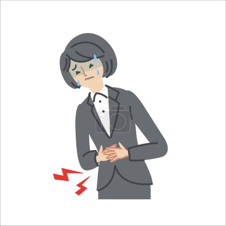 Illustration for Business: Women/Illness/Symptoms (abdominal pain/no main line) - Royalty Free Image