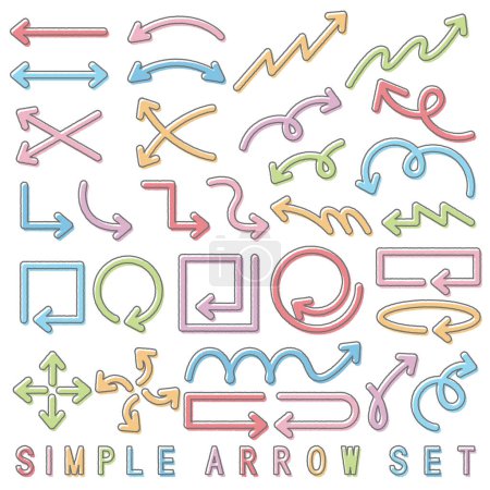 Material: Colorful variation set of simple arrows (misprint style)