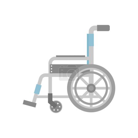 Ilustración de Silla de ruedas azul vista desde un lado - Imagen libre de derechos