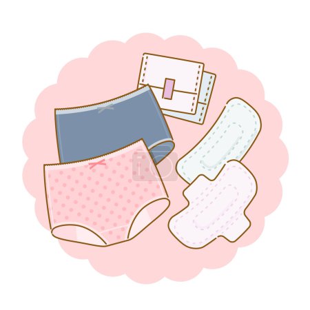 Santé des femmes : Ensemble de serviettes hygiéniques et shorts hygiéniques