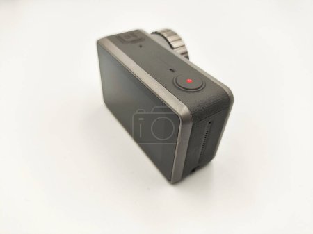 Photo for High-Performance Action Camera on White Background: Versatile Device for Capturing Dynamic Shots in Any Environment - Royalty Free Image