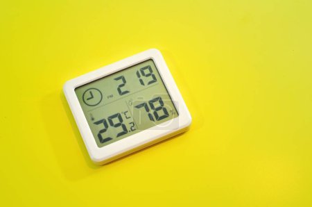 Photo for Hygrometer on yellow background - Royalty Free Image
