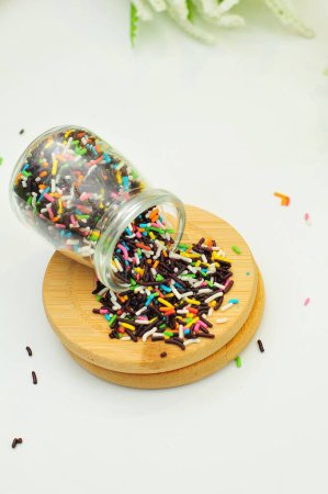 Photo for Chocolate sprinkles in a jar - Royalty Free Image