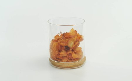 Photo for Dried rose petals in glass jar. - Royalty Free Image