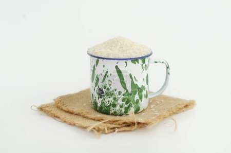 Photo for Rice flour and green leaves - Royalty Free Image