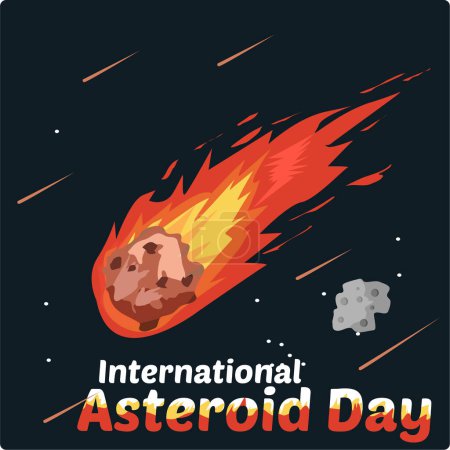 vector internacional del día del asteroide