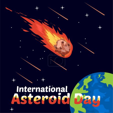 Illustration for International asteroid day vector - Royalty Free Image
