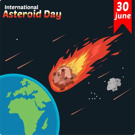 vector internacional del día del asteroide