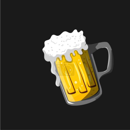 Téléchargez les illustrations : Tasse de bière. conception vectorielle - en licence libre de droit