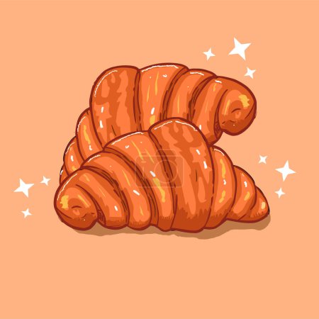 Illustration for Vector illustration of a delicious croissant - Royalty Free Image