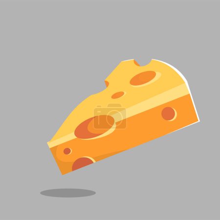 Illustration for Cheese icon. piece of piece of cheese icon. flat icon. vector illustration. - Royalty Free Image