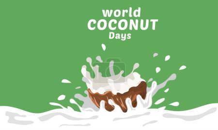 Ilustración de Día Mundial del Coco vector - Imagen libre de derechos