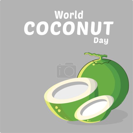 Téléchargez les illustrations : Vecteur Journée mondiale de la noix de coco - en licence libre de droit