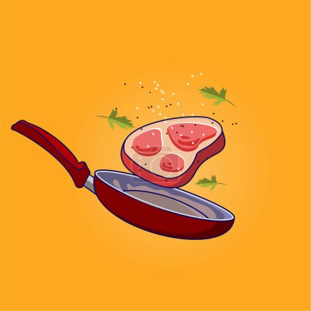 Illustration for Vector illustration of a cartoon meat - Royalty Free Image