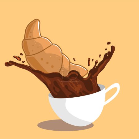 Illustration for Coffee and croissant design, vector illustration - Royalty Free Image
