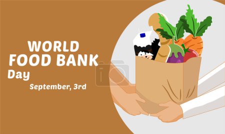 Illustration for World food bank day background design. - Royalty Free Image