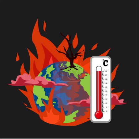 Téléchargez les illustrations : Réchauffement climatique et catastrophe - en licence libre de droit