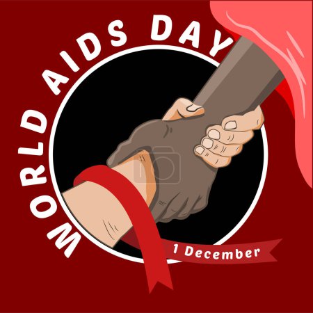 Illustration for World aids day. red ribbon. vector illustration - Royalty Free Image