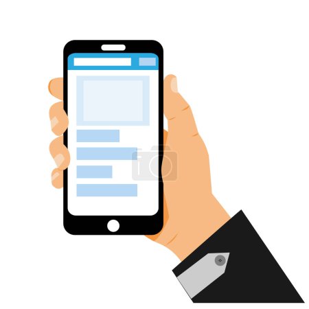 Ilustración de Dispositivo smartphone con sms - Imagen libre de derechos