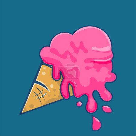 Ilustración de Ilustración vectorial de un cono de helado de dibujos animados - Imagen libre de derechos