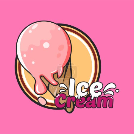 Téléchargez les illustrations : Logo crème glacée design. - en licence libre de droit