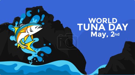 Illustration for World oceans day, world tuna day - Royalty Free Image