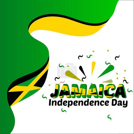 vector illustration of a background for happy jamaica independence day