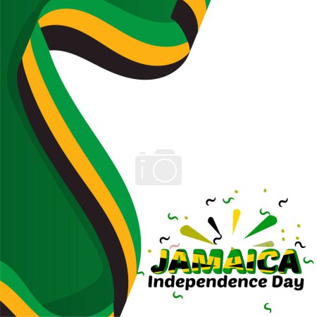 Illustration for Jamaica independence day vector background. happy celebrate. august 1 4. - Royalty Free Image