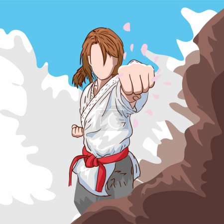 Illustration for Karate man. vector illustration. - Royalty Free Image