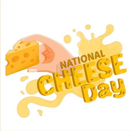 Téléchargez les illustrations : Bannière de la journée nationale du fromage avec fromage. - en licence libre de droit