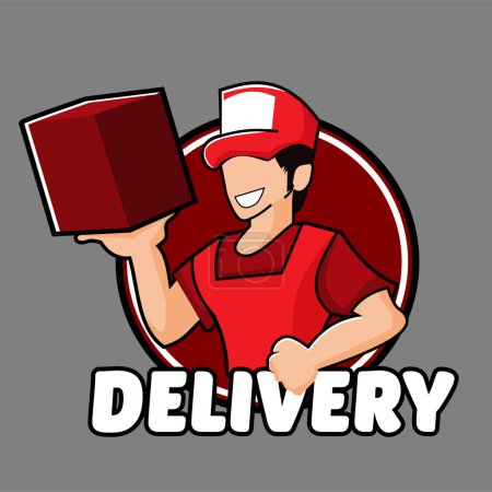 Illustration for Delivery man cartoon vector illustration - Royalty Free Image