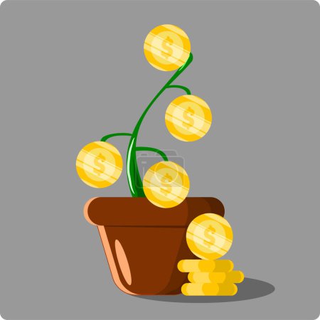 Illustration for Money growth. growing coins - Royalty Free Image