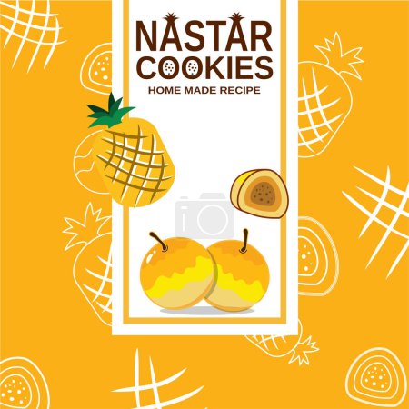 Illustration for Nastar cake packaging template for Eid Al-Fitr - Royalty Free Image