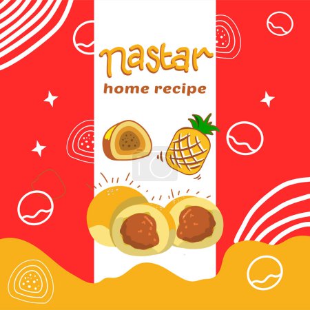 Modèle d'emballage de gâteau Nastar pour l'Aïd Al-Fitr