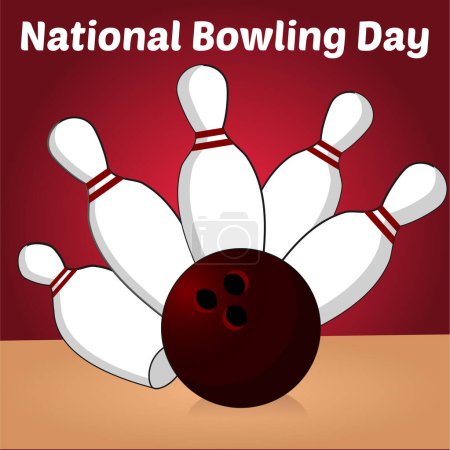 Téléchargez les illustrations : Illustration de fond de journée de bowling, journée nationale de bowling - en licence libre de droit