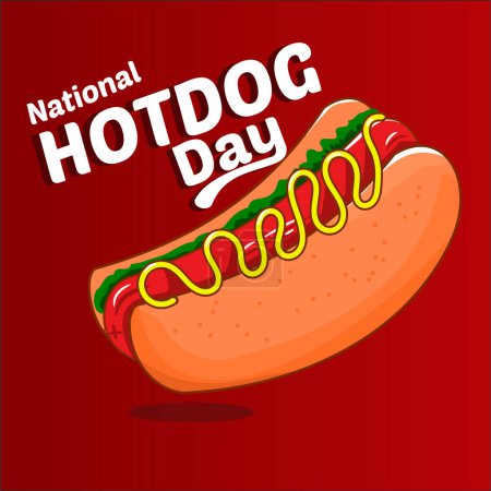 Illustration for Vector graphic of national day hot dog day good for national hot dog day celebration. flat design. flat design. illustration illustration - Royalty Free Image