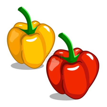 Téléchargez les illustrations : Dessin vectoriel du symbole poivre et tomate. collection de poivre et le symbole de stock de plantes pour la toile. - en licence libre de droit